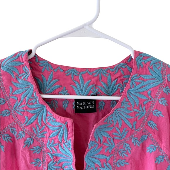 Madison Mathews Pink Embroidered Mini Dress - Picture 3 of 8